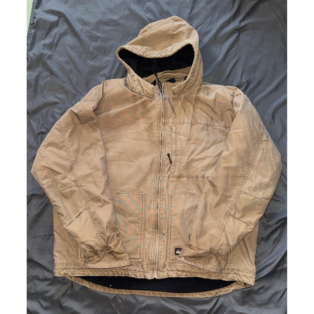 Berne Mens Duck Canvas Jacket Chore Workwear Grunge Tan Brown Sz 2XL